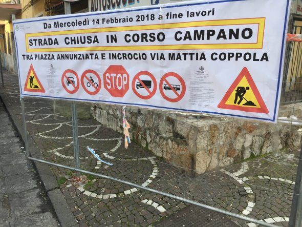 chiude corso campano per lavori a via coppola