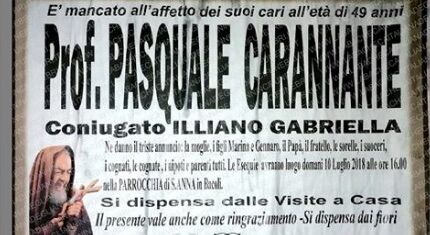 morto bacoli pasquale carannante