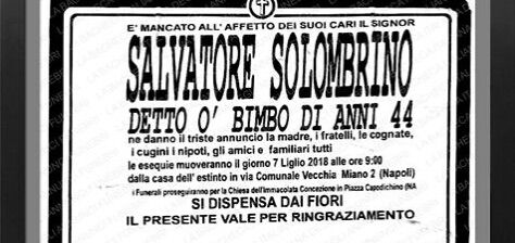 salvatore solombrino morto miano funerali