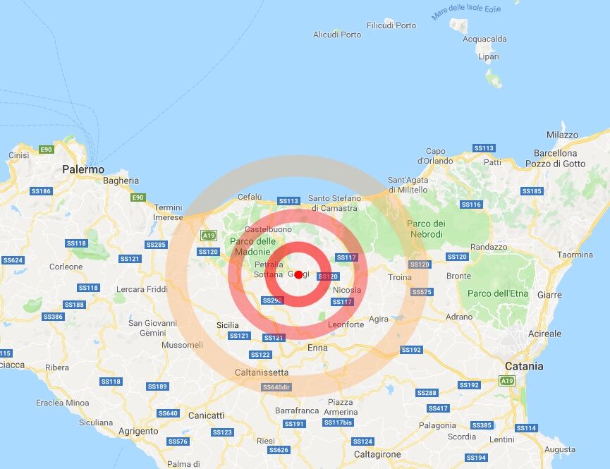 terremoto gangi 13 dicembre sicilia palermo
