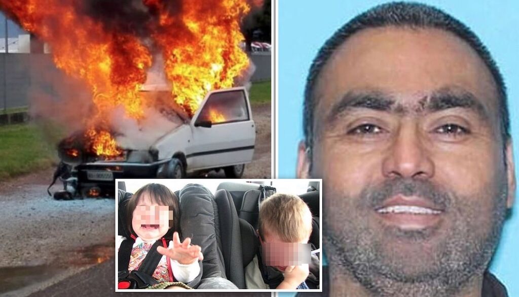 brucia i figli in auto texas