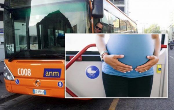 napoli donna incinta bus