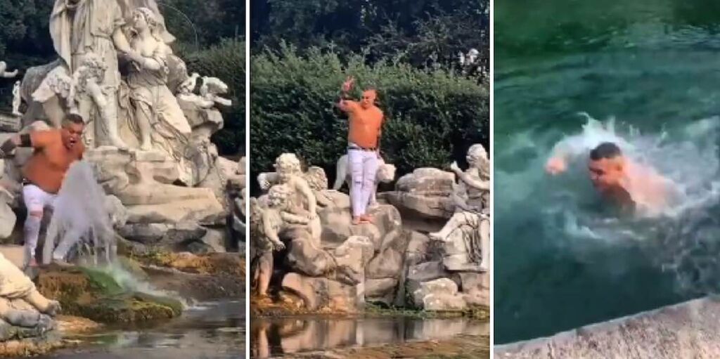 Caserta si tuffa nella fontana