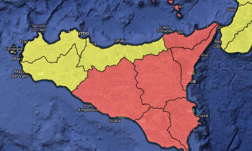 sicilia allerta meteo rossa