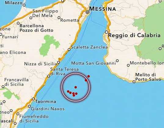 terremoto calabria sicilia stretto di messina