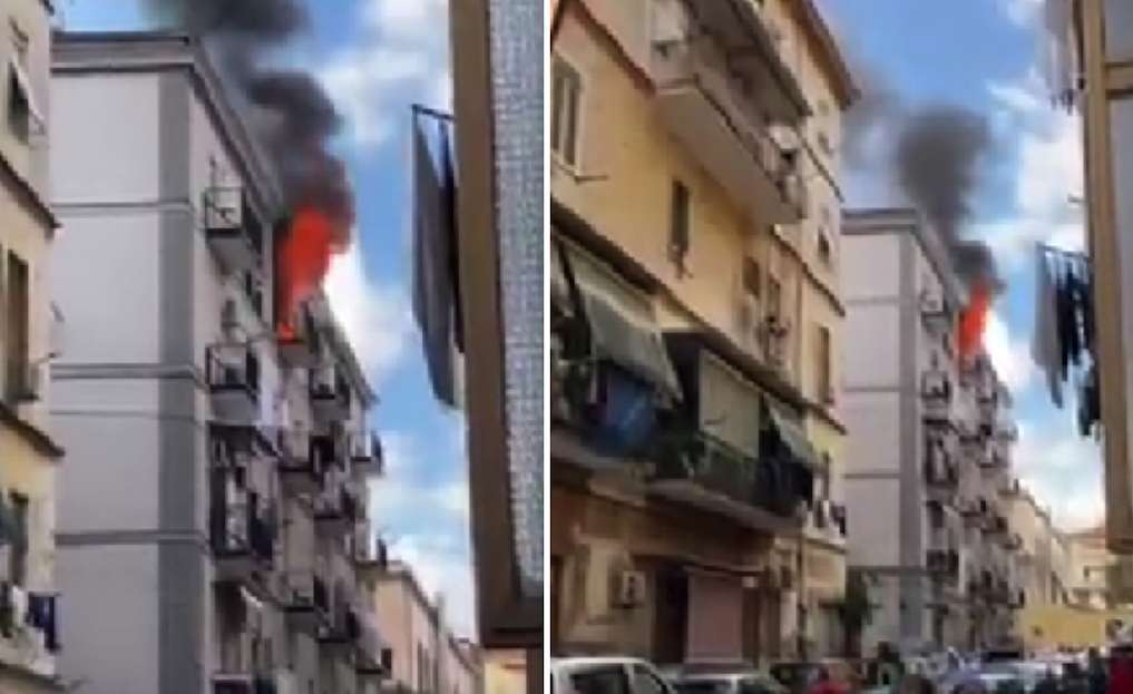 napoli casa fiamme