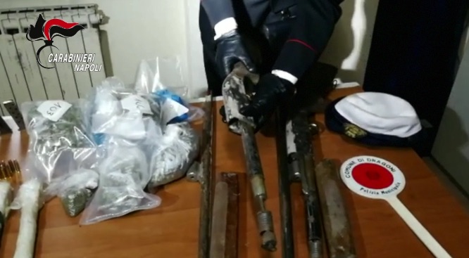 sant'antimo sequestro armi droga carabinieri