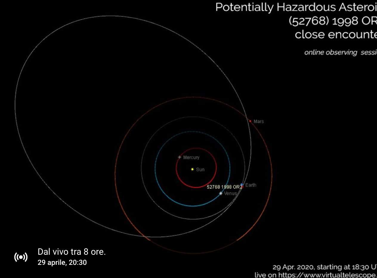 asteroide 29 aprile diretta streaming