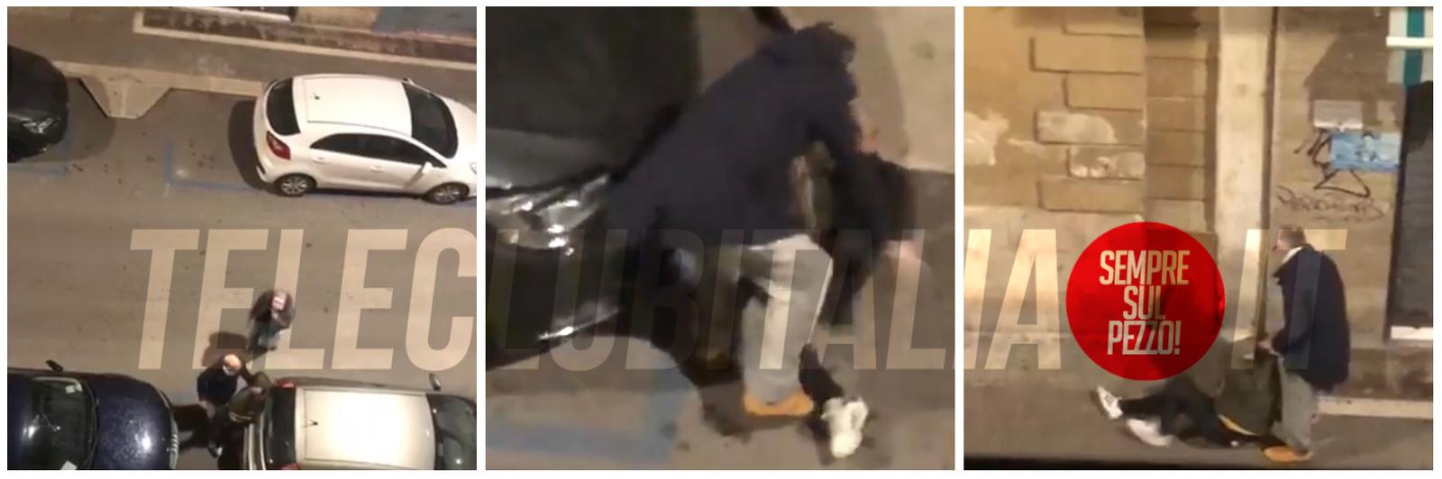 bari schiaffi strada video