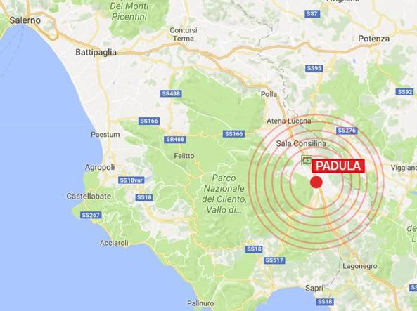 padula scossa di terremoto oggi 24 maggio