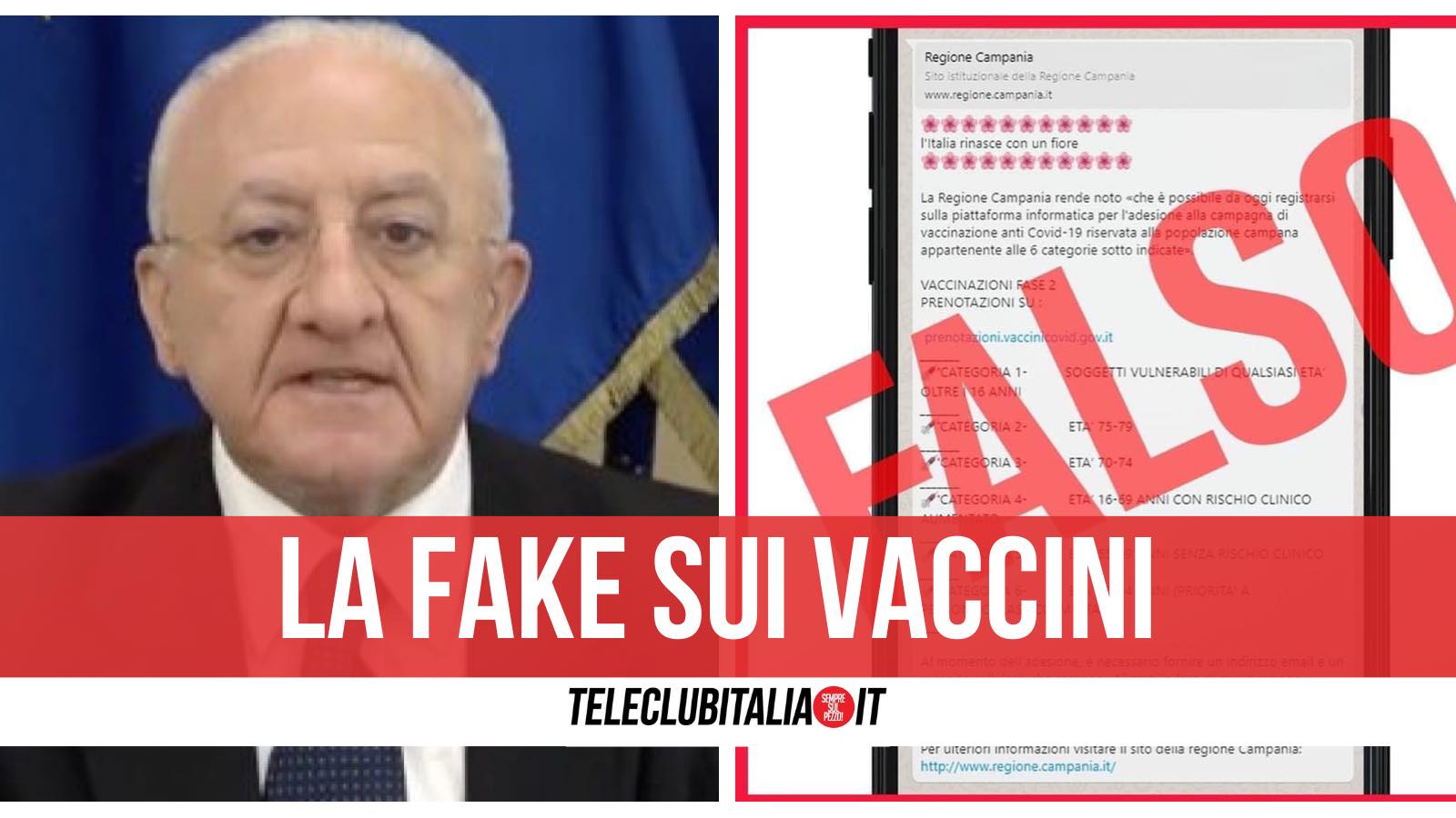 fake news vaccinazioni prenotazioni campania