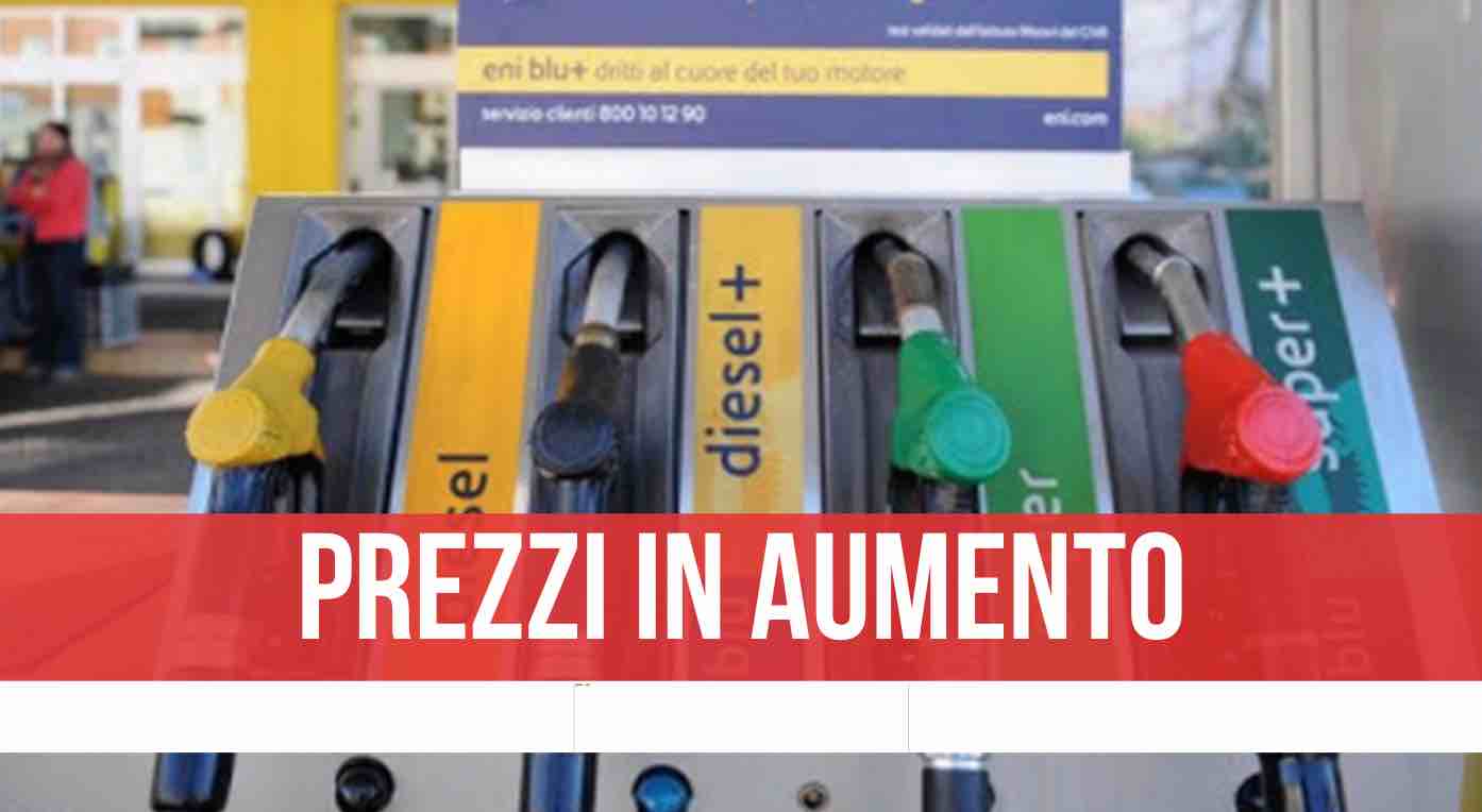 prezzo aumento benzina