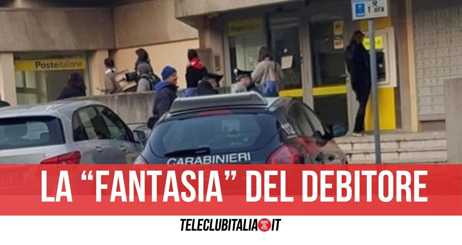 indebitato finge allarmi bomba varcaturo giugliano