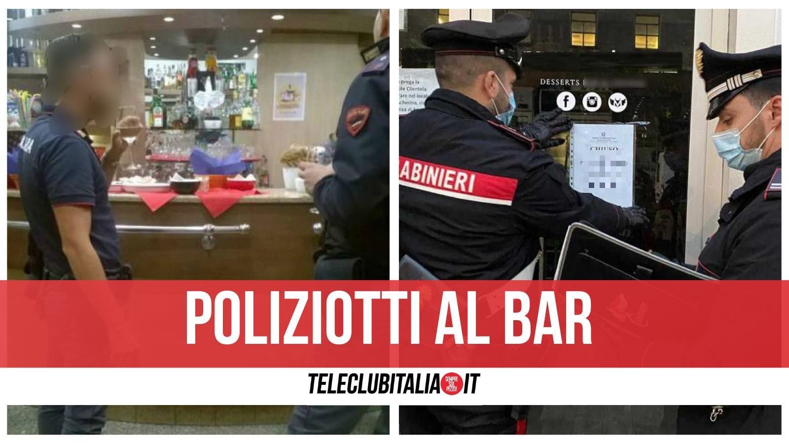 poliziotti al bar corigliano multati