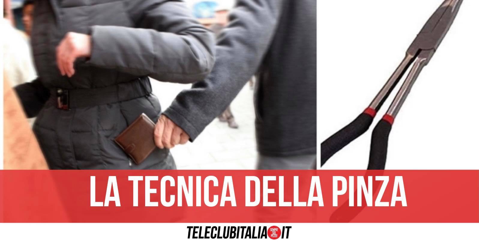 borseggiatori tecnica pinza