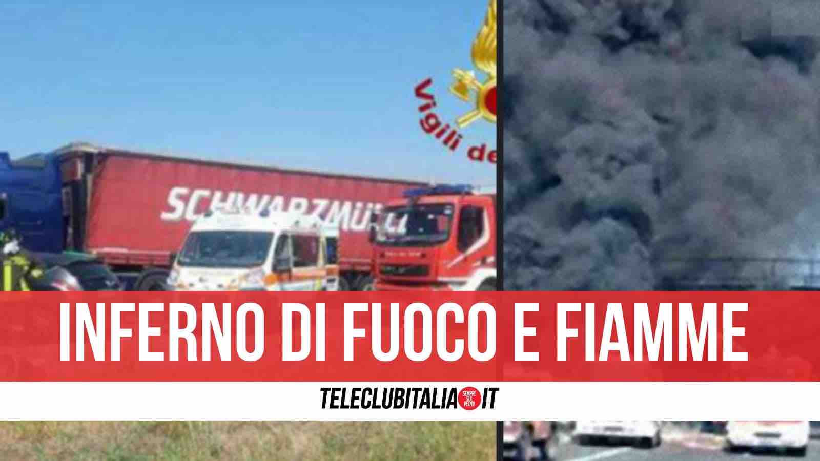 incidente statale 7 bis casal di principe camion