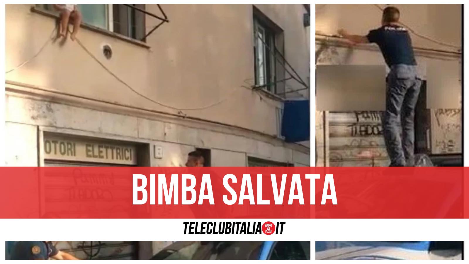 bimba salvata roma finestra video