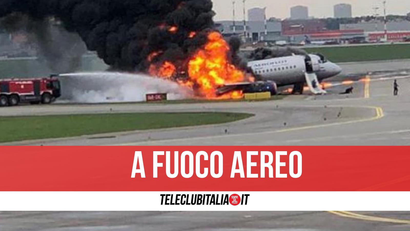 catania roma volo aereo incendio motore