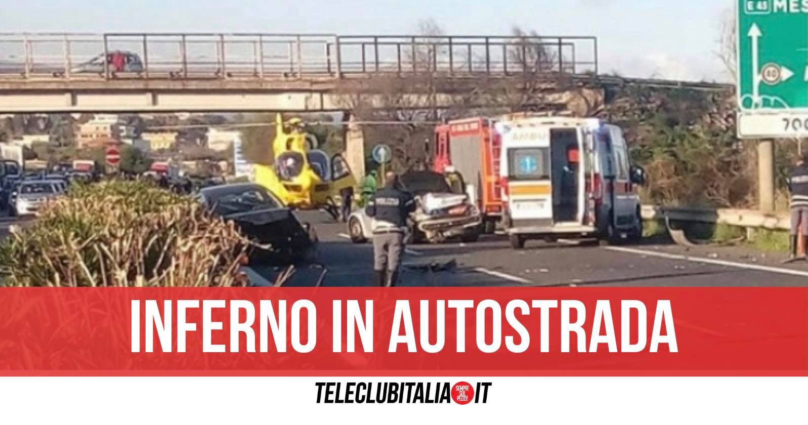 incidente a18 messina catania due morti