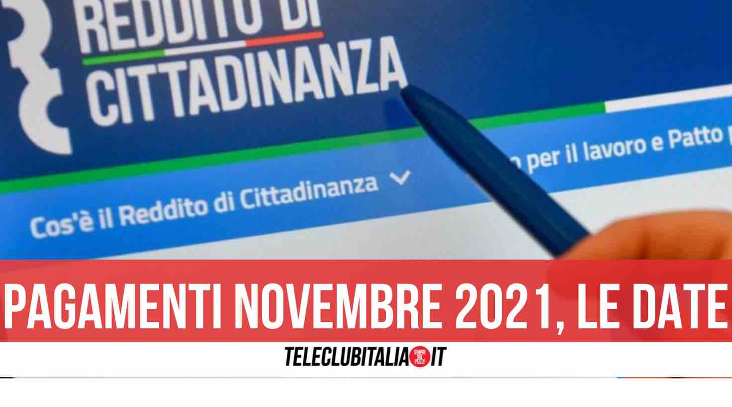 reddito di cittadinanza pagamenti novembre 2021