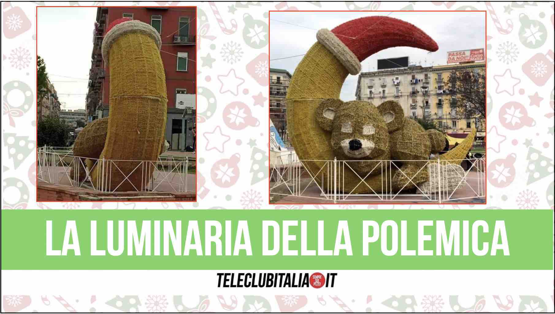 orsacchiotto gigante napoli luminarie forma fallica