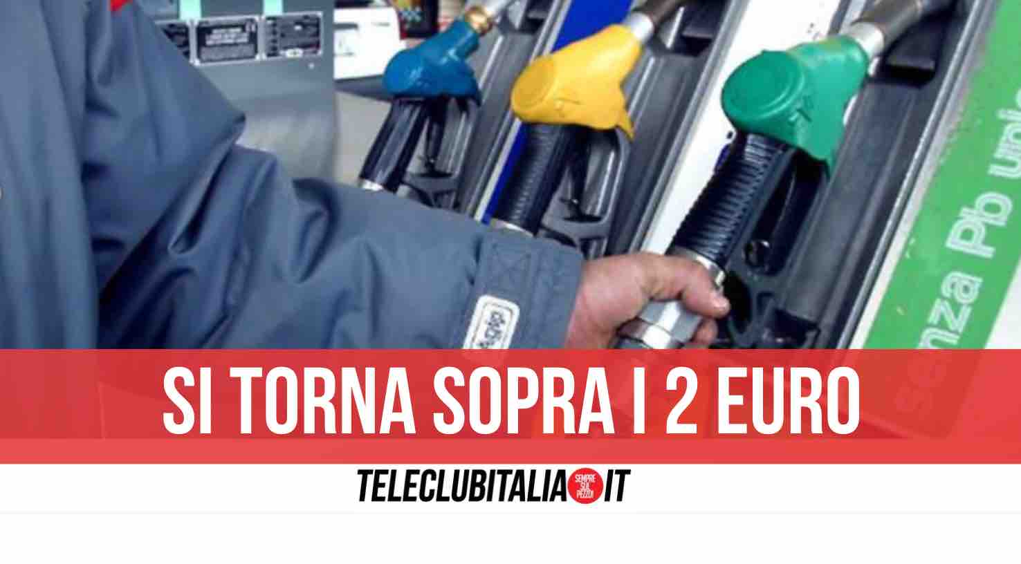 benzina diesel 2 euro prezzi in risalita
