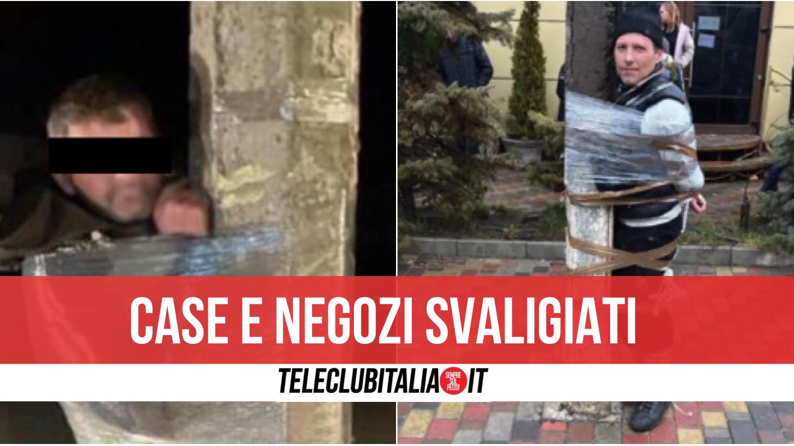 sciacalli ucraina legati a un palo