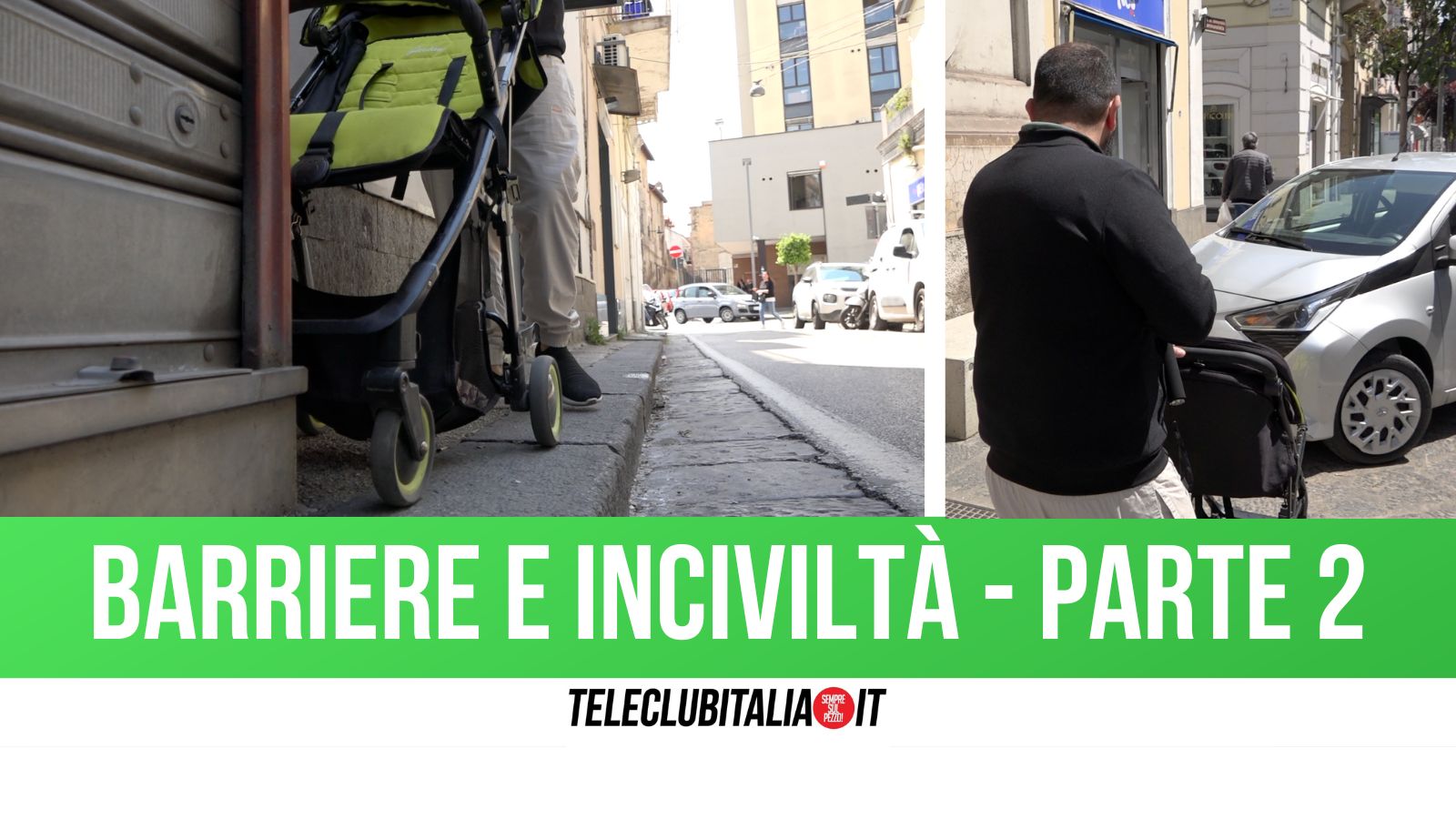 Giugliano, l'impresa di genitori e disabili con passeggini e carrozzine