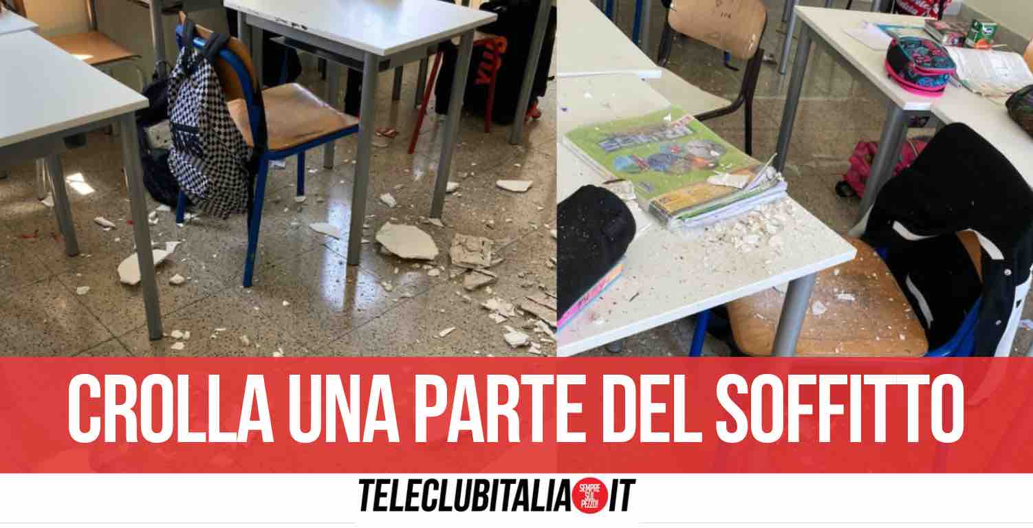 caivano crolla tetto scuola rodari