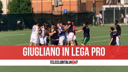 Giugliano in Lega Pro: battuto il Monterotondo in trasferta. Festa in città