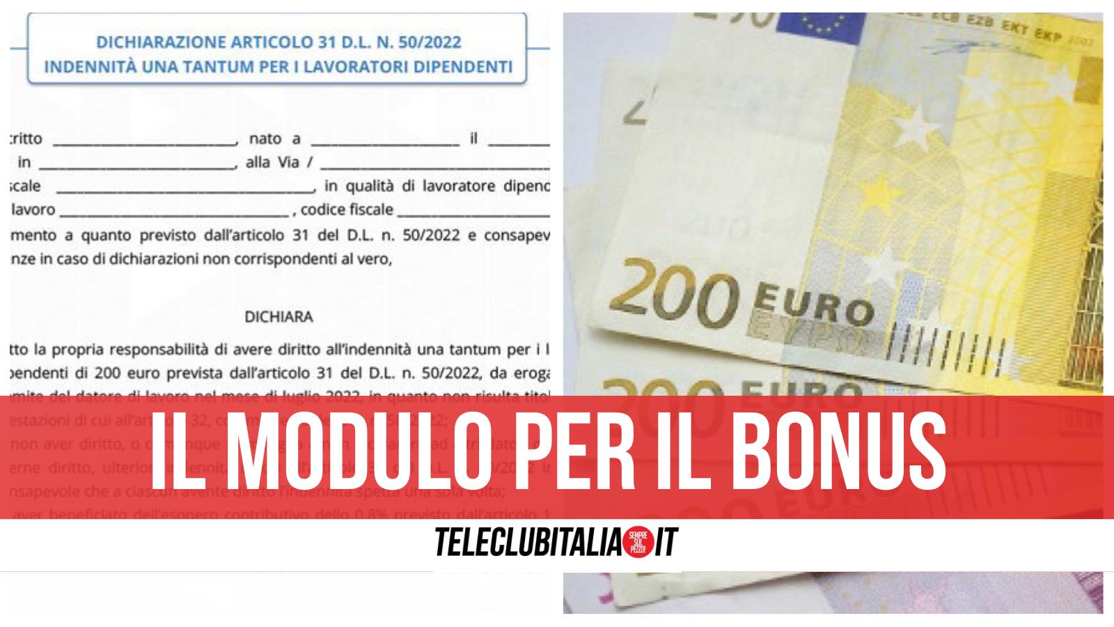 bonus 200 euro modulo autocertificazione