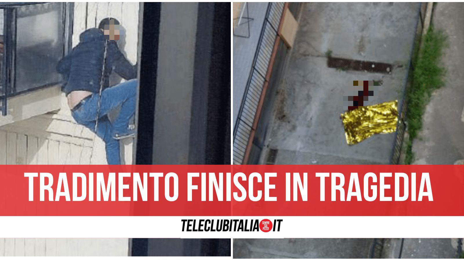 morto amante moglie precipitato balcone