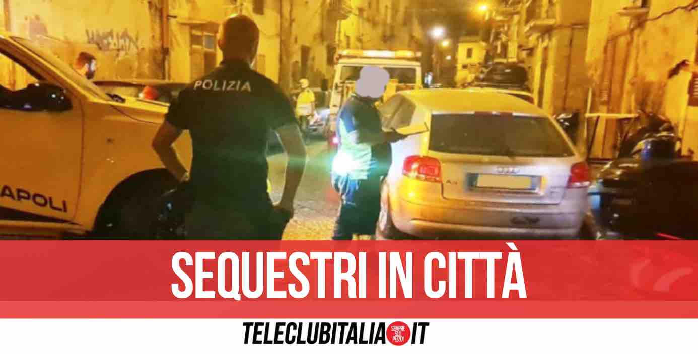 napoli sequestrati auto e moto