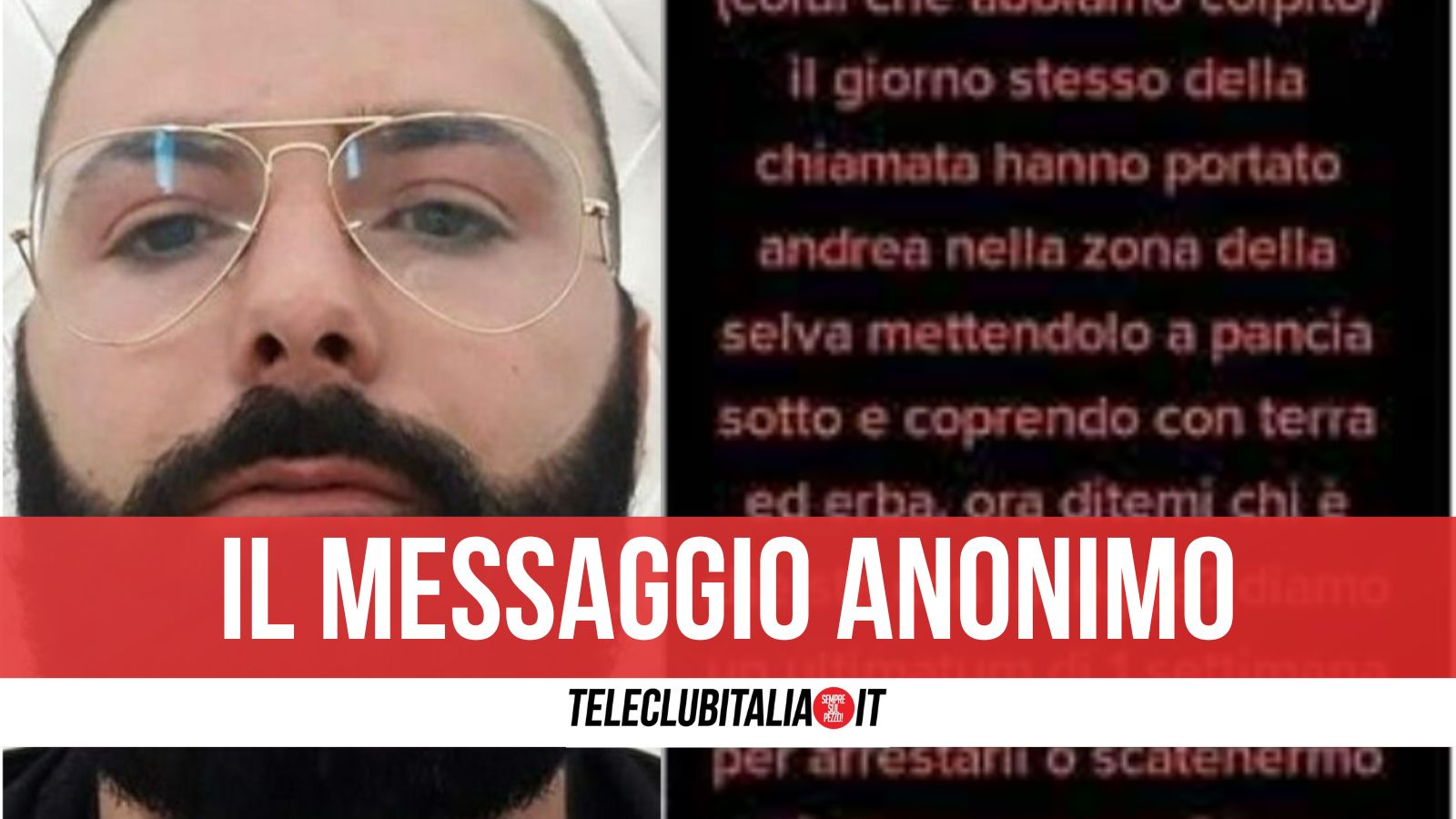 andrea covelli messaggio anonimo