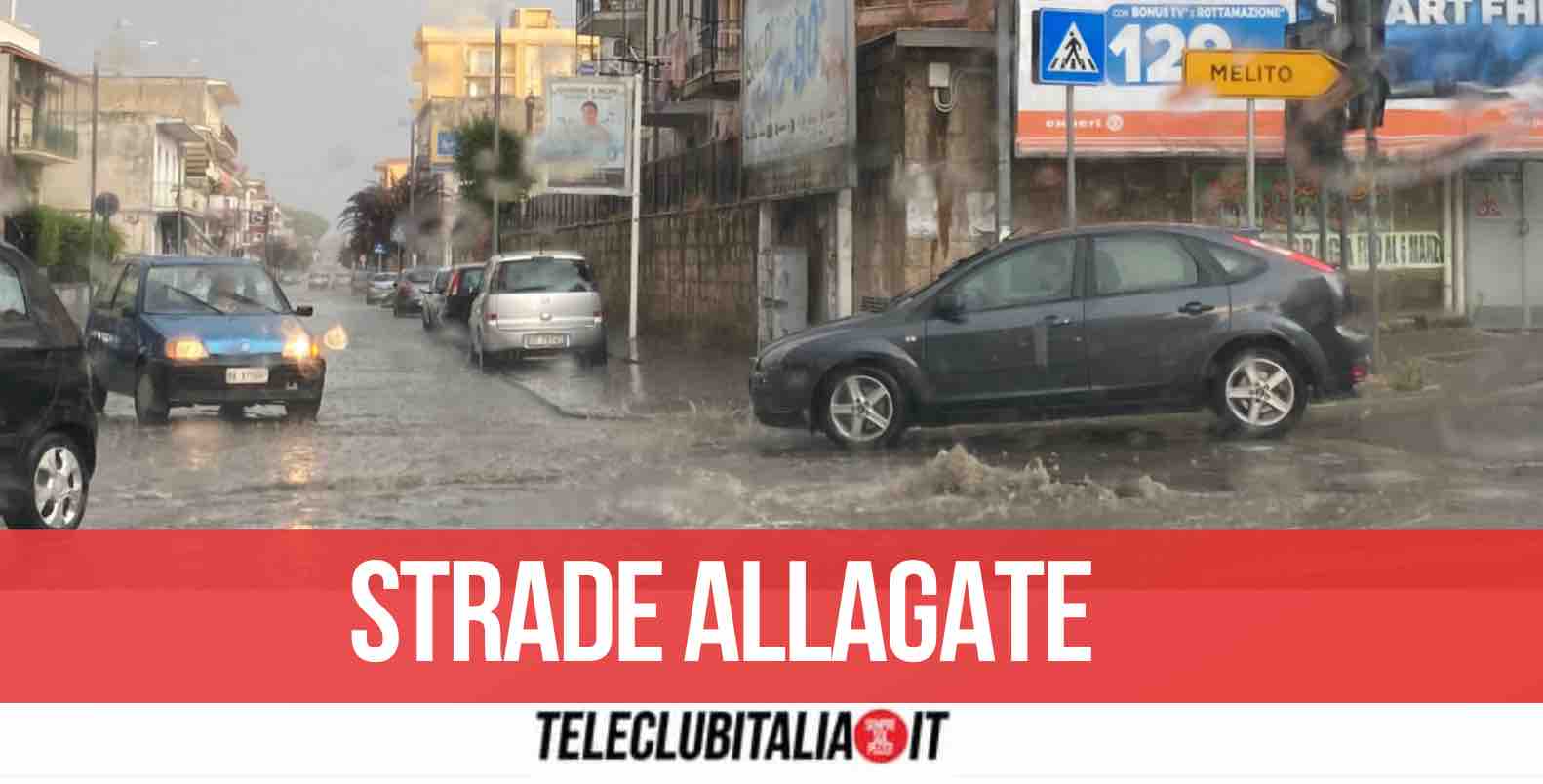 pioggia giugliano strade allagate