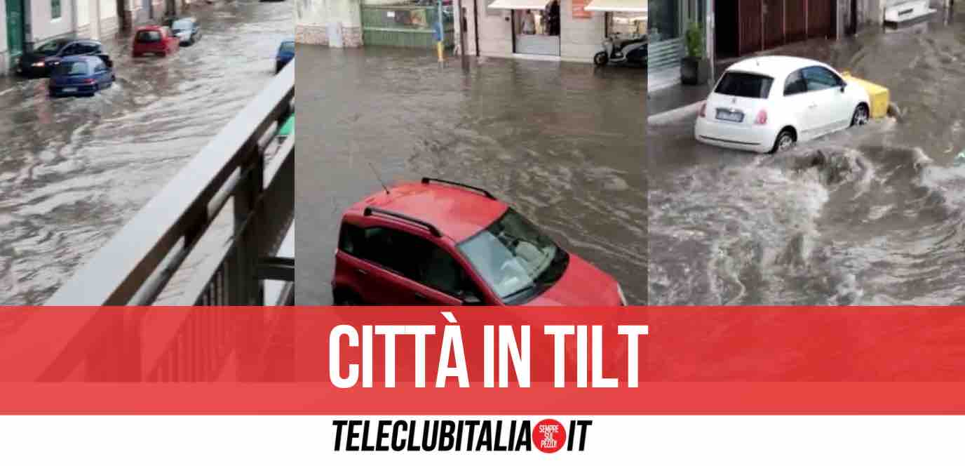 giugliano strade allagate pioggia