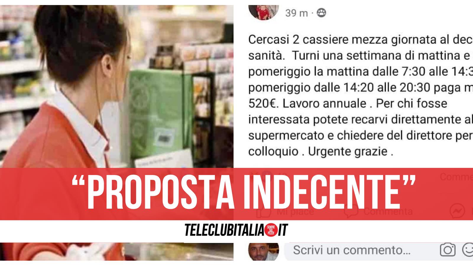 offerta di lavoro sanità napoli supermercato 520 euro al mese