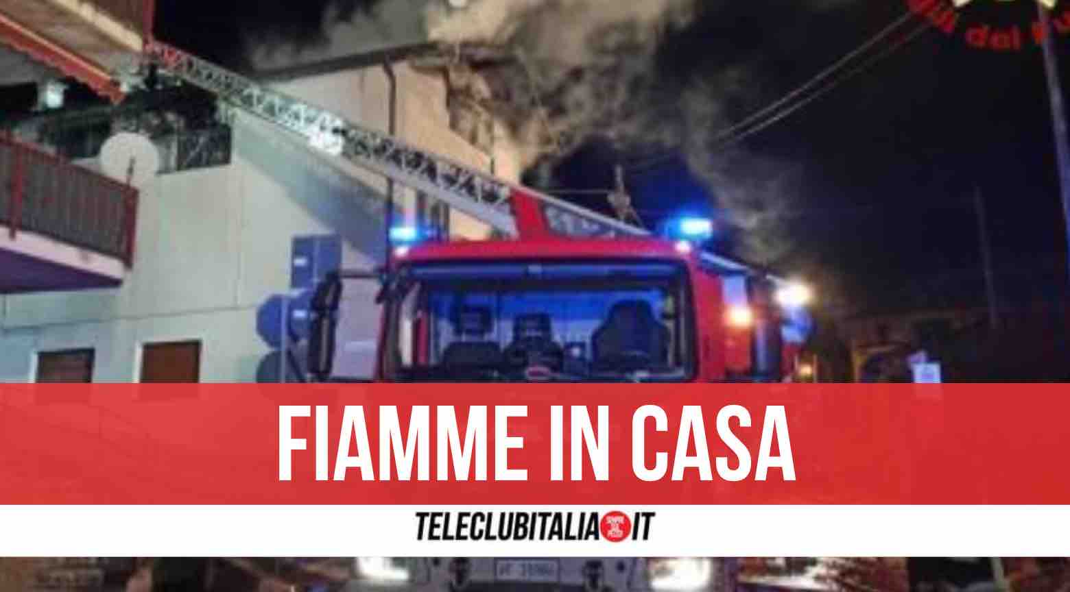 caserta lite con il vicino casa in fiamme