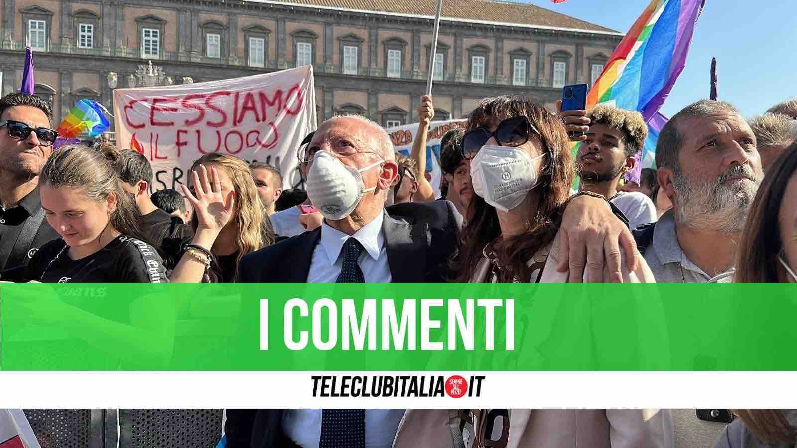 de luca manfredi fortini manifestazione pace napoli