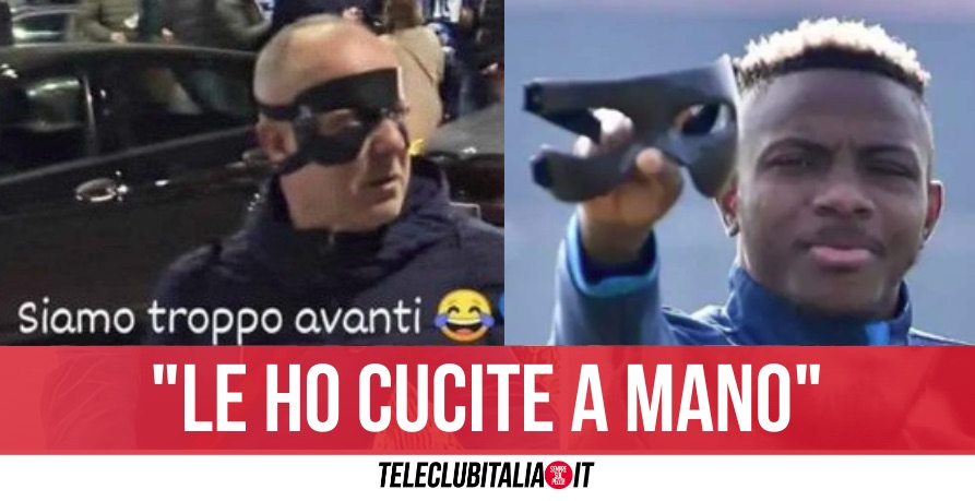 Napoli, tutti pazzi per la maschera di Osimhen: in vendita fuori lo stadio Napoli, tutti pazzi per la maschera di Osimhen: in vendita fuori lo stadio