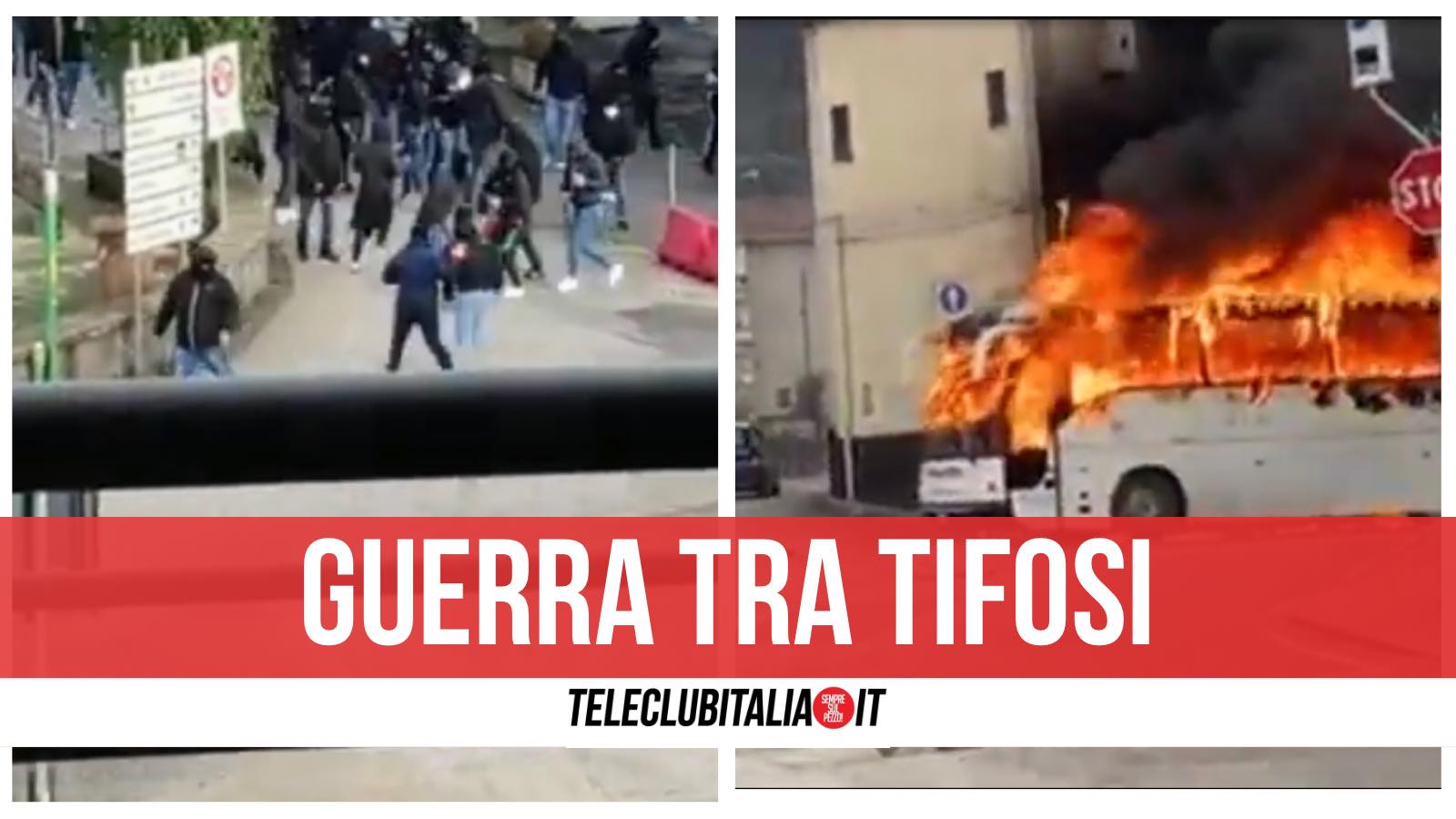 pagani casertana scontri autobus fiamme pagani casertana scontri autobus fiamme