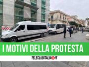 protesta giugliano autobus