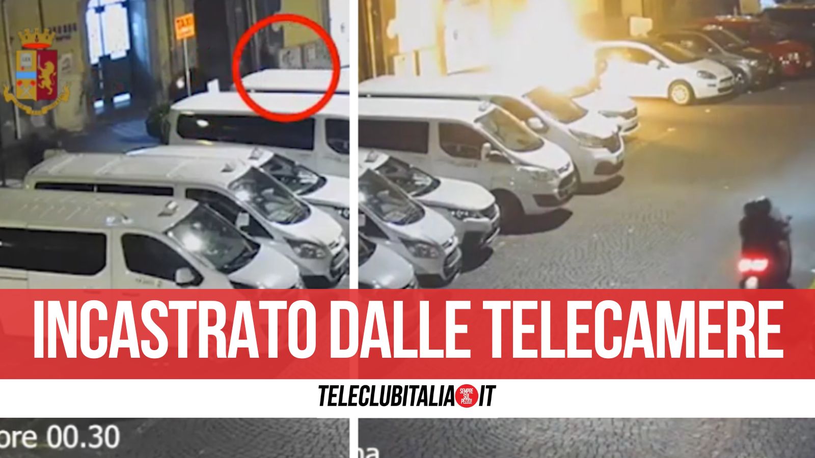napoli incendio auto prefettura