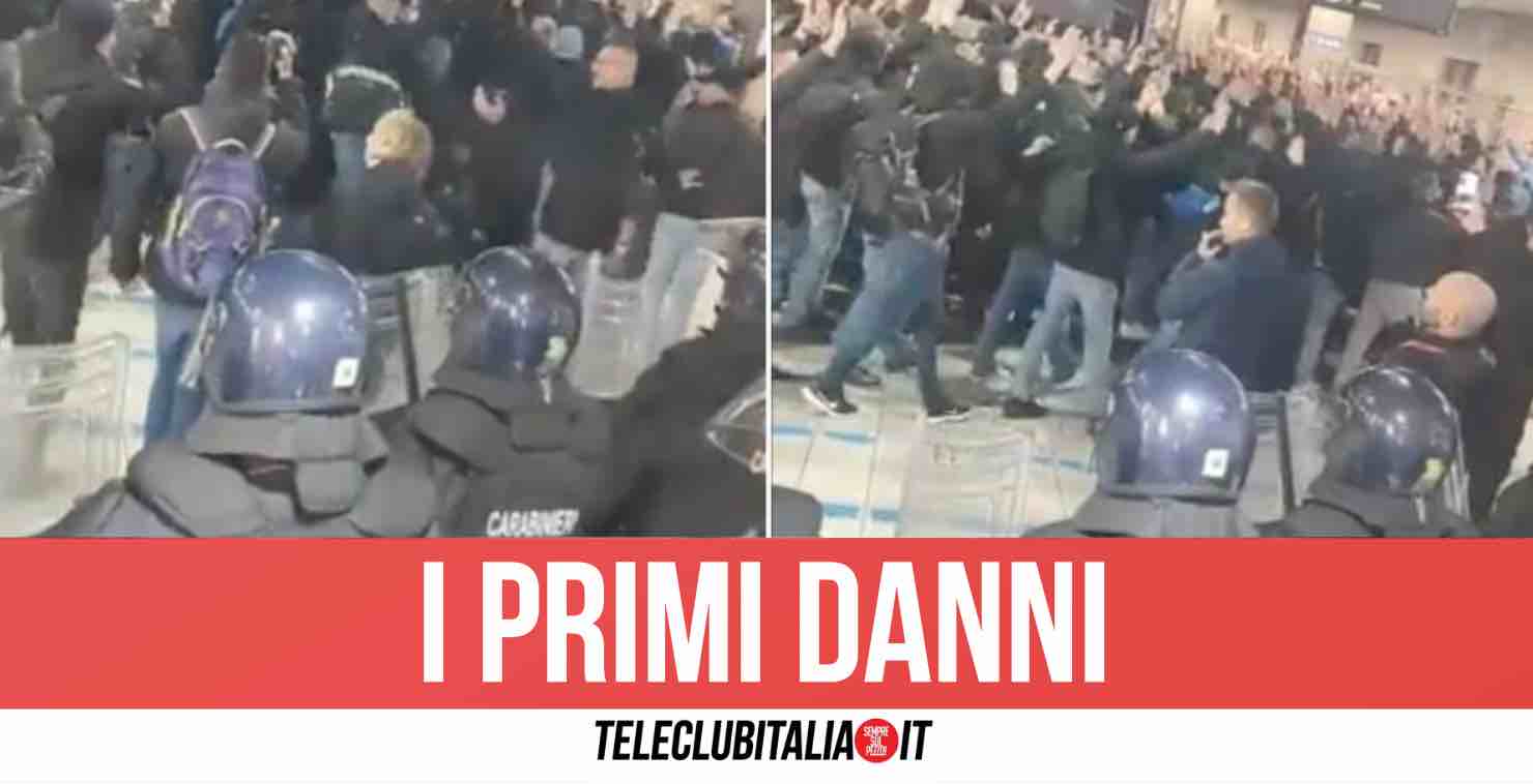 Tifosi tedeschi arrivano a Napoli, lancio di bottiglie contro bar del centro