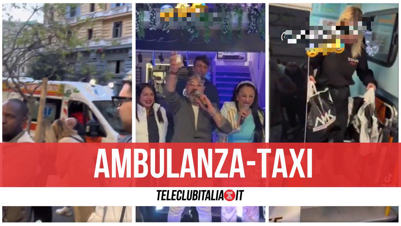 ambulanza taxi inaugurazione negozio napoli