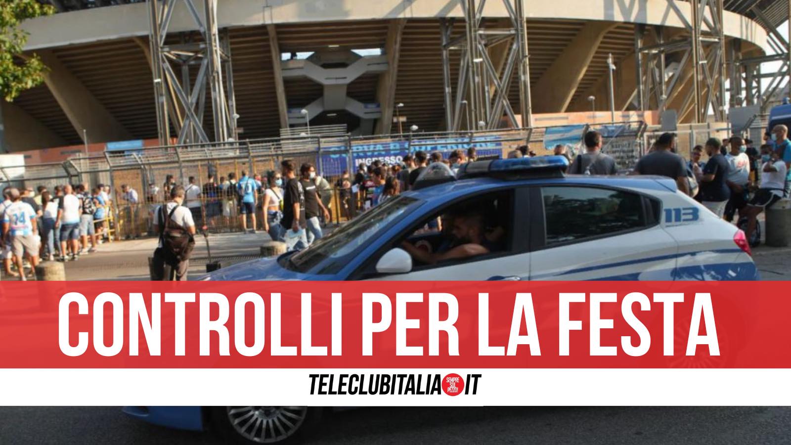 controlli polizia stadio maradona napoli fiorentina