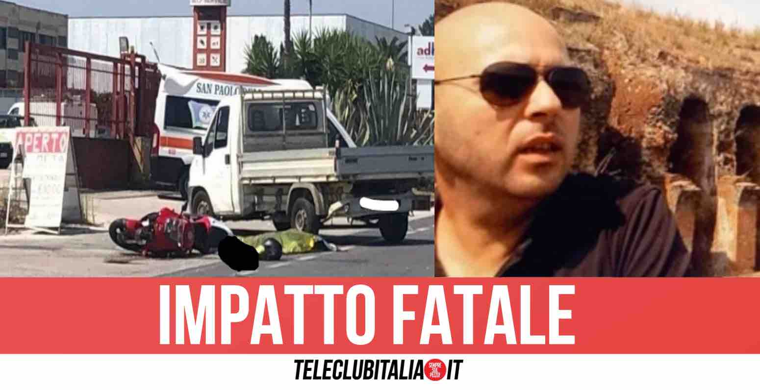 Tragedia nel casertano, muore dopo lo schianto in moto contro un camion