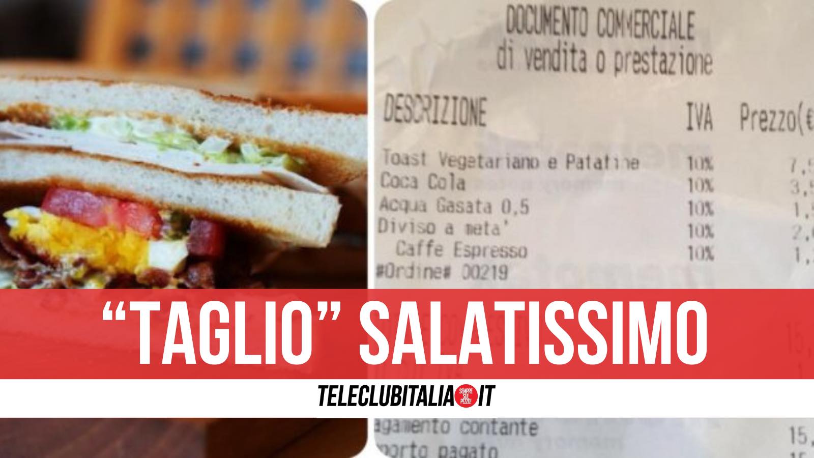 toast tagliato in due due euro