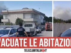 polizia municipale evacuate abitazioni incendio lago patria