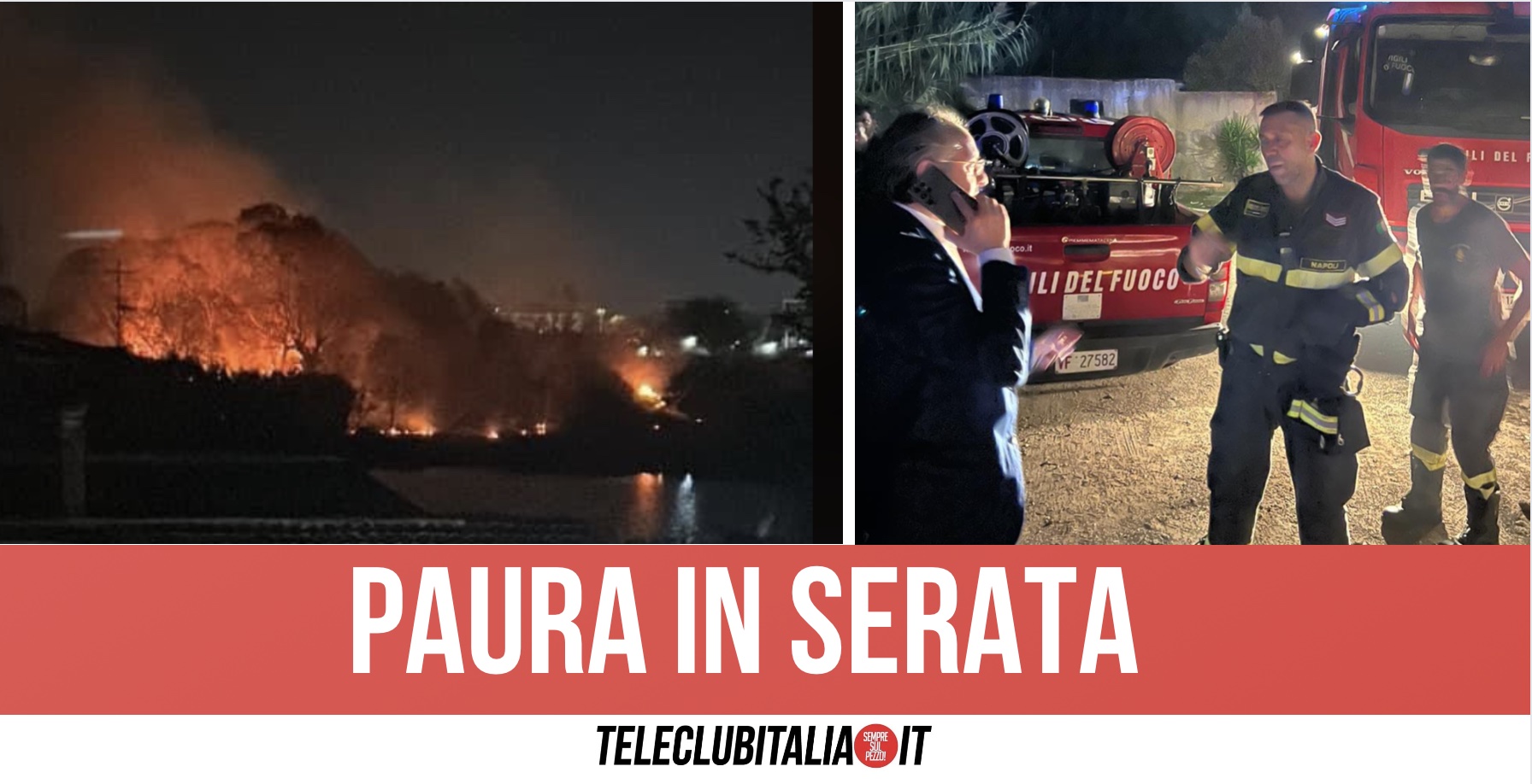 Lago Patria, incendio nei pressi del parco Liternum: vigili del fuoco sul posto
